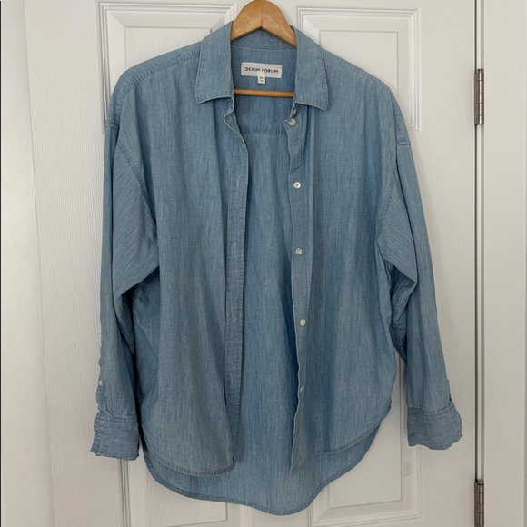 Aritzia Denim Forum The Jane long sleeve shirt Button Down chambray size medium - Picture 3 of 15